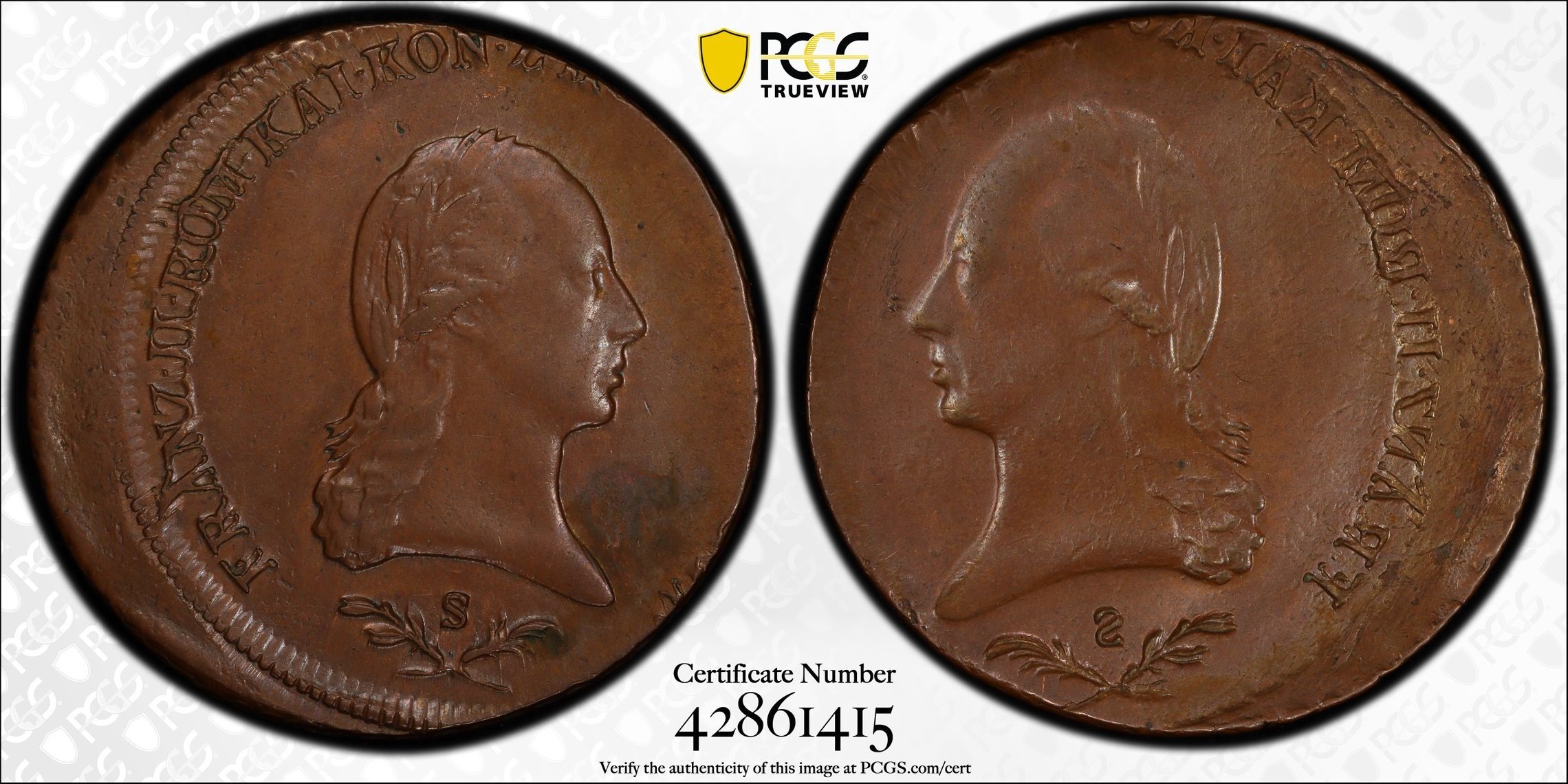 ER202 AUSTRIA Mint Error 1800-S Full Brockage Reverse -- 6 Kreut