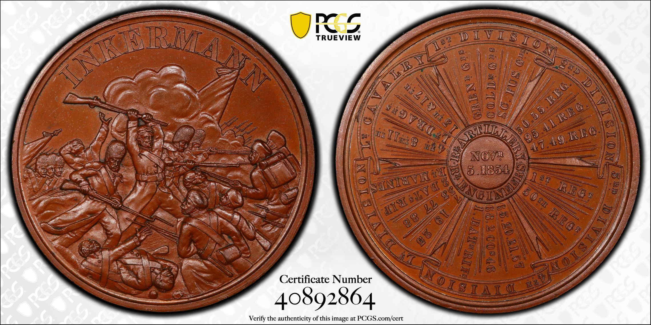 M006 1854 Great Britain The Battle of Inkerman Bronze Medal PCGS